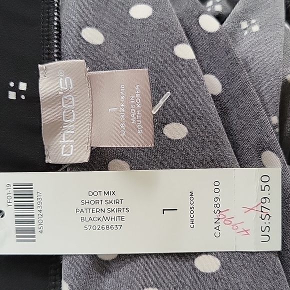 chico's Dot Mix Asymmetrical Skirt Size Medium (Chico's 1) - Picture 10 of 11
